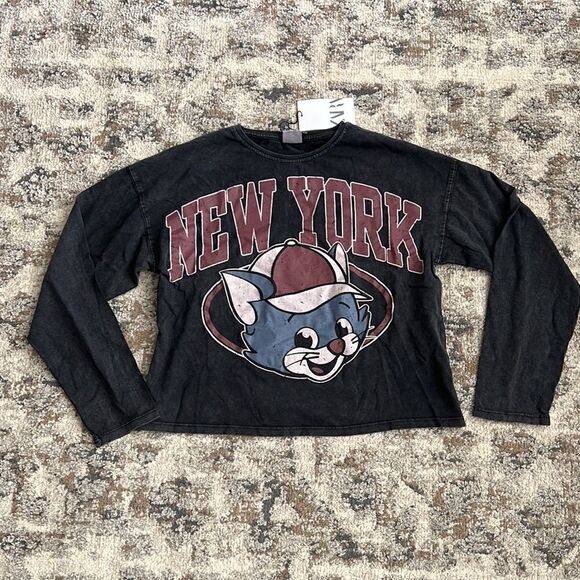 ZARA Kids | Anthracite Gray | VARSITY CAT T-SHIRT - Picture 5 of 8